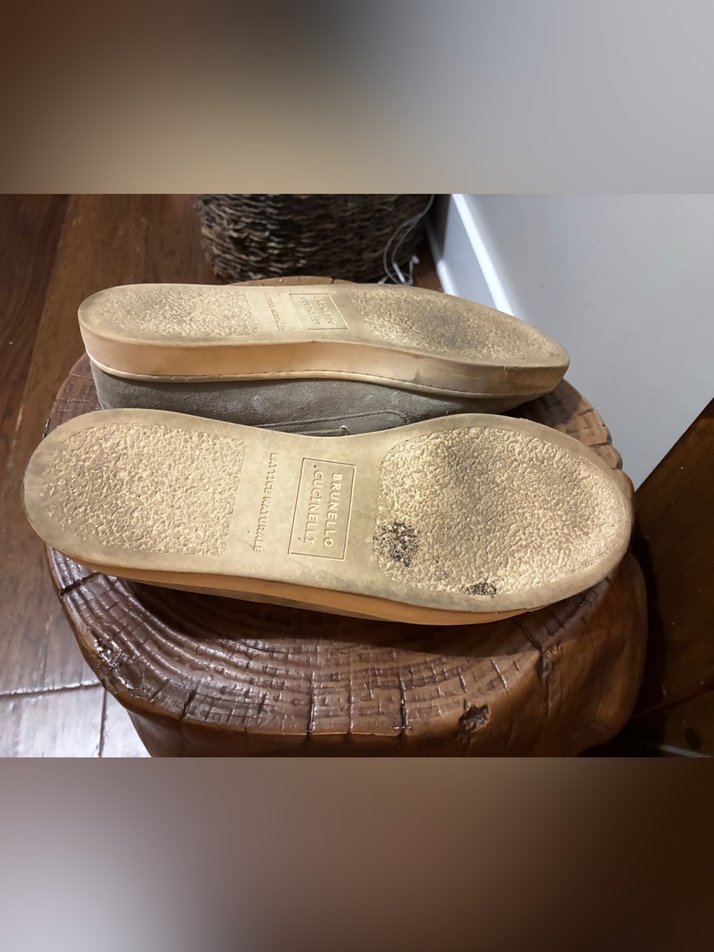 BRUNELLO CUCINELLI Men’s Hybrid Suede Loafers Beige 42 / 9 US Made In Italy - Picture 7 of 11